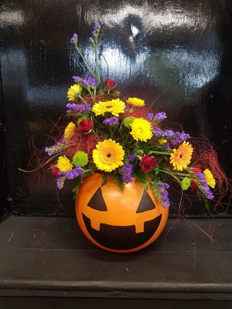 Halloween flower arrangement
